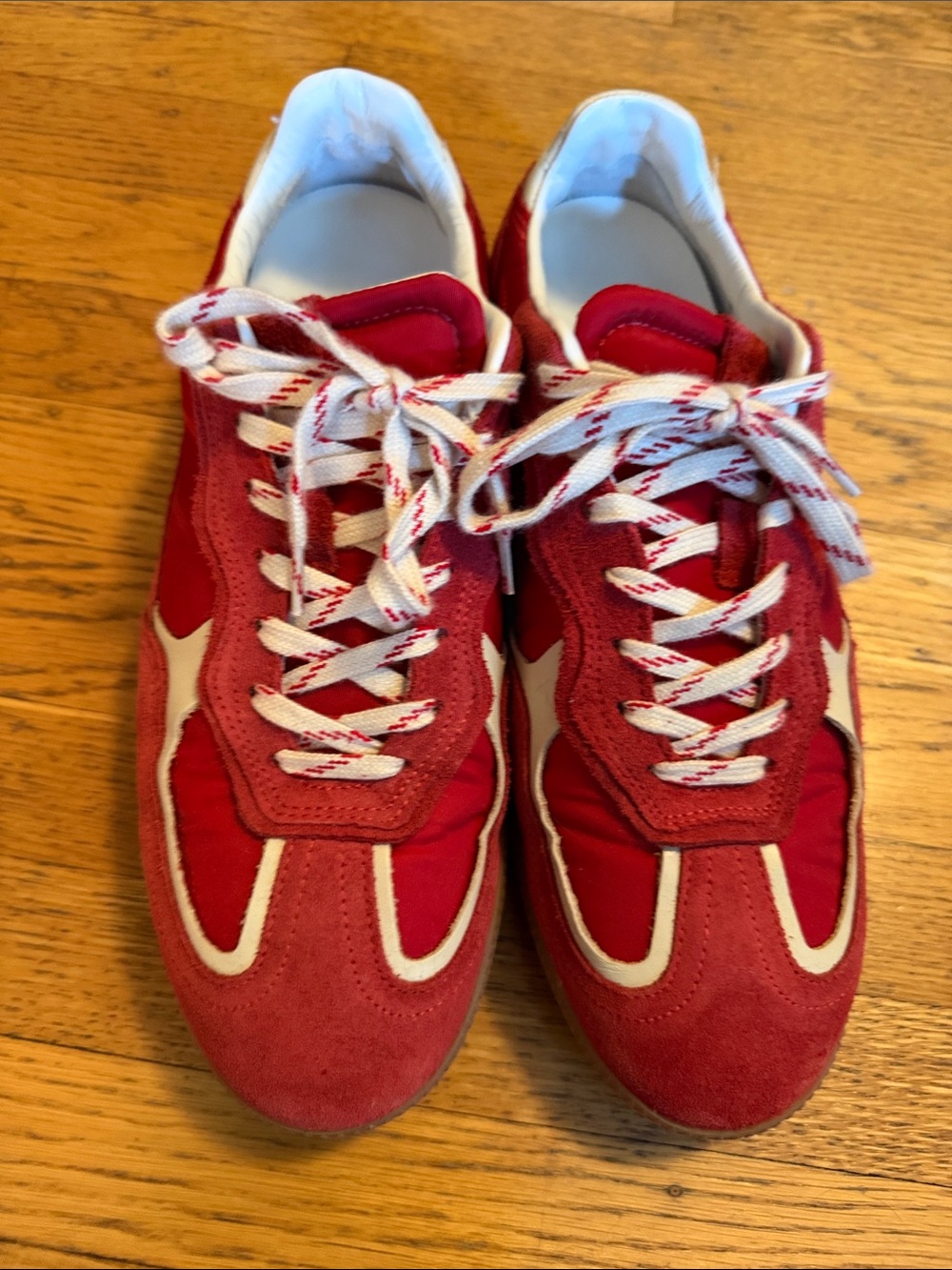 ALOHAS Red and Cream Sneakers